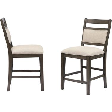 Shades of Gray Fabric Back and Seat Upholstered Barstool