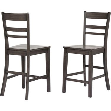 Shades of Gray Slat Back Stools Set of 2
