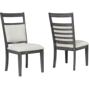 Shades of Gray Upholstered Slat Back Dining Chair Set of 2