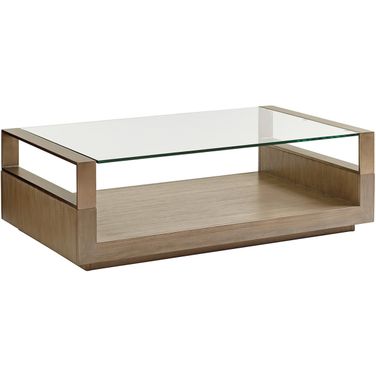 Shadow Play Center Stage Rectangular Cocktail Table In Mist