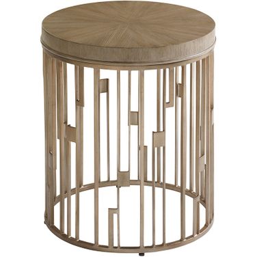 Shadow Play Studio Round Accent Table In Mist