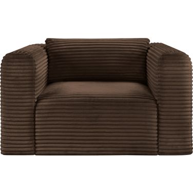 Shaggy Corduroy Performance Fabric Arm Chair In Brown