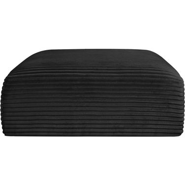 Shaggy Corduroy Performance Fabric Ottoman In Black
