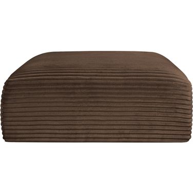 Shaggy Corduroy Performance Fabric Ottoman In Brown