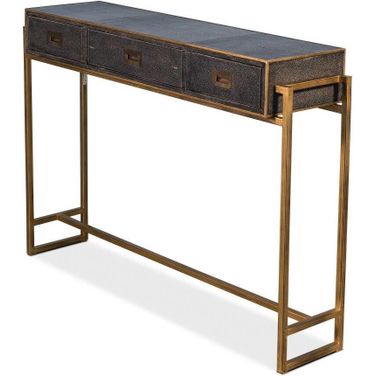 Shagreen Gold And Gray Console Table