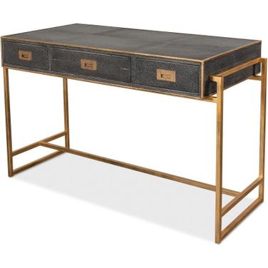 Shagreen Gray Leather Desk