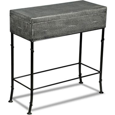 Shagreen Gray Leather Box On Stand