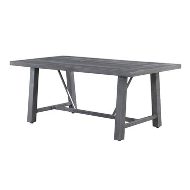 Shahar Outdoor Patio Dining Table with Aluminum and Polywood In Gray