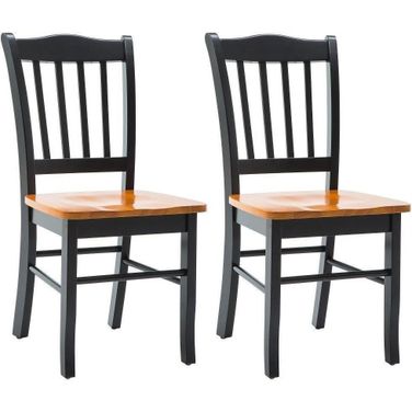 Shaker Dining Chair Set of 2 In Black And Oak