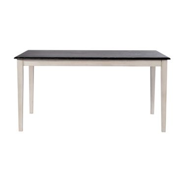 Shaker Rectangular Wood Dining Table In European Black Ash And Antique White