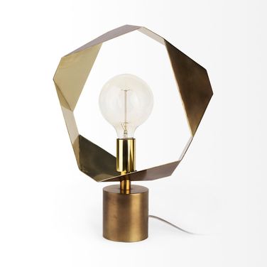 Shamir Geometric Metal Table Lamp In Gold