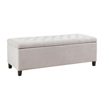 Shandra Tufted Top Soft Close Storage Bench In Natural