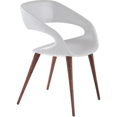 Shape Dining Chair In White with Oak Legs