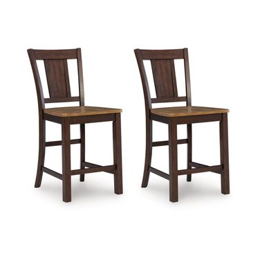 Sharlander Counter Height Barstool Set of 2 In Light Brown and Dark Brown