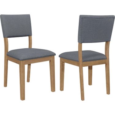 Sharon Open Back Padded Upholstered Dining Side Chair Blue and Brown Set of 2