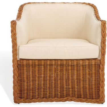 Sharon Rattan Accent Chair In Natural and Beige