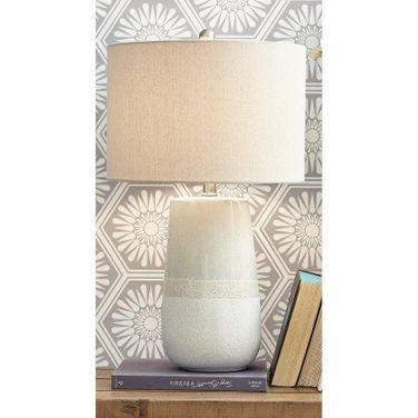 Shavon Beige And White Table Lamp