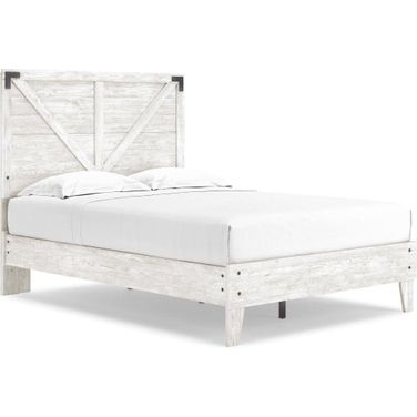 Shawburn White and Dark Charcoal Gray Full Platform Bed