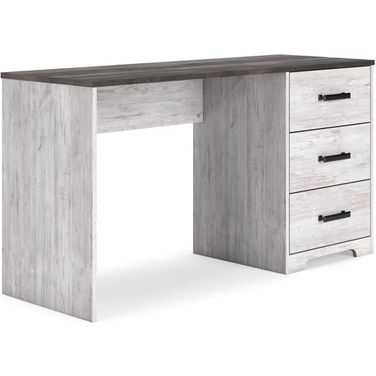 Shawburn 54 Inch Home Office Desk In White And Dark Charcoal Gray