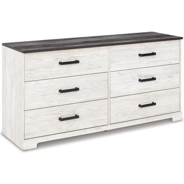 Shawburn Dresser In White Wash/Charcoal Gray