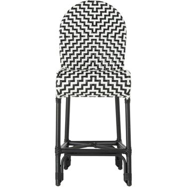 Shea Black and White Indoor Outdoor Counter Stool