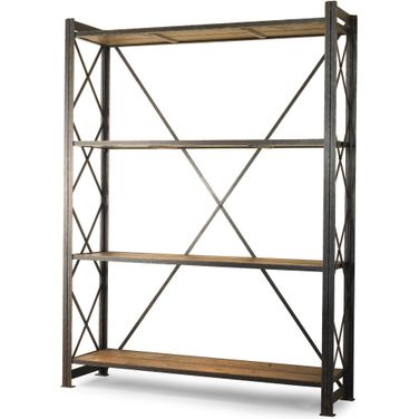 Sheffield Factory Shelving Tower In Iron Oak