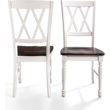 Shelby 2-Piece Dining Chair Set In Distressed White