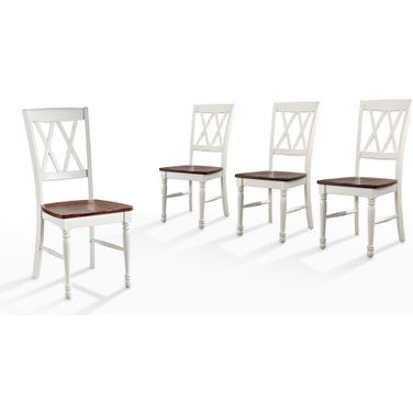 Shelby 4-Piece Dining Chair Set In Distressed White