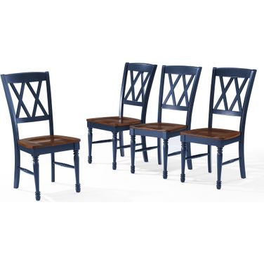 Shelby 4-Piece Dining Chair Set In Navy