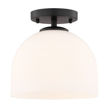 Shelby 9.25 Inch 1 Light Semi-Flush Mount In Matte Black