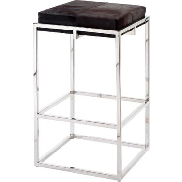 Shelby Bar Stool in Espresso Hide &amp; Nickel Metal