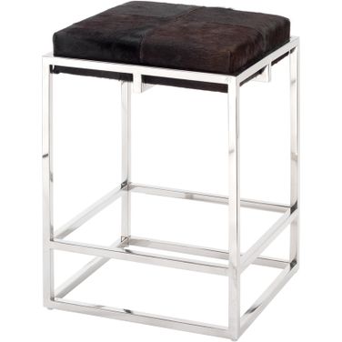 Shelby Counter Stool in Espresso Hide &amp; Nickel Metal