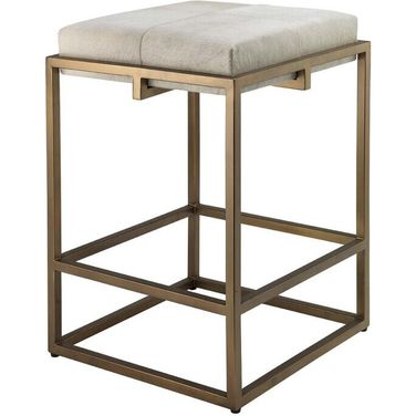 Shelby Hide Counter Stool In White