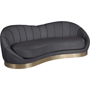 Shelly Velvet Sofa In Grey
