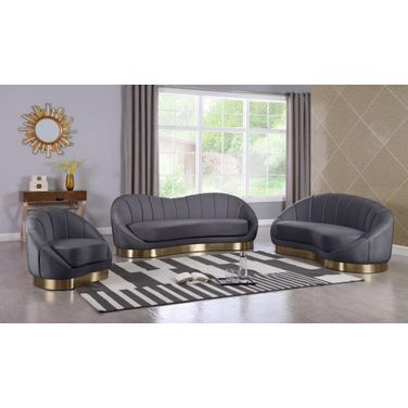 Shelly Living Room Set In Grey