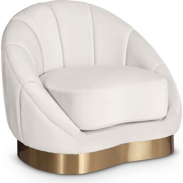 Shelly Velvet Chair In Cream