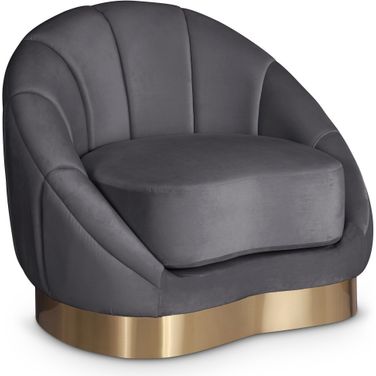 Shelly Velvet Chair In Grey