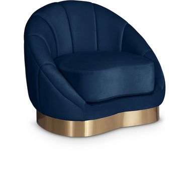 Shelly Velvet Chair In Navy