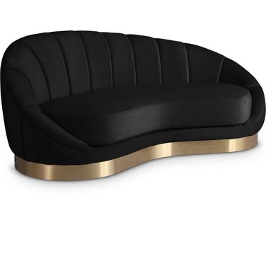 Shelly Velvet Chaise In Black