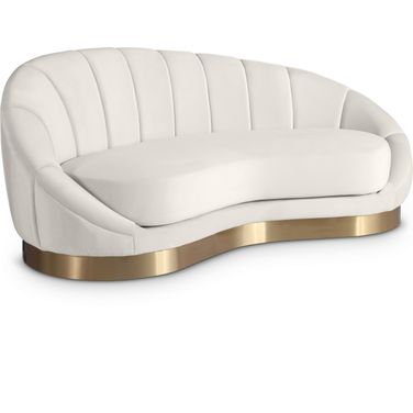 Shelly Velvet Chaise In Cream