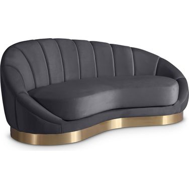 Shelly Velvet Chaise In Grey