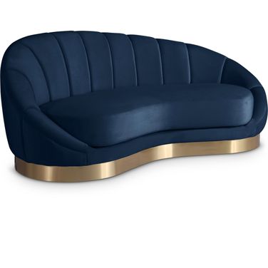 Shelly Velvet Chaise In Navy