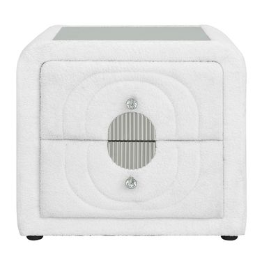Shelyn Nightstand In White and Chrome