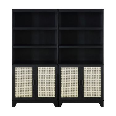 Sheridan Bookcase Cabinet Set of 2 In Black