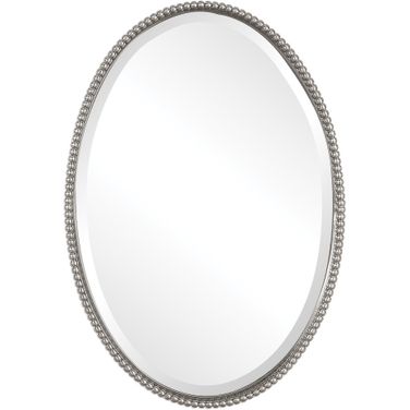 Sherise Oval Mirror In Brushed Nickel
