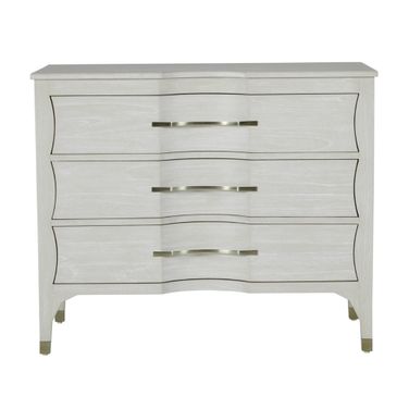 Sherman Chest In Cerused White and Stainless Gold