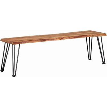 Sherman Bench Natural Acacia and Matte Black