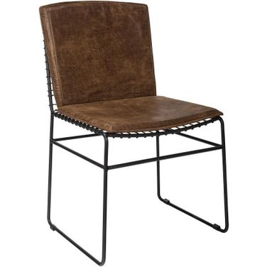 Abbott Upholstered Side Chairs Antique Brown and Matte Black Set of 2
