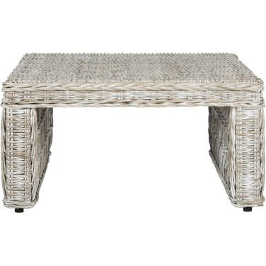 Shila White Wash Wicker Coffee Table