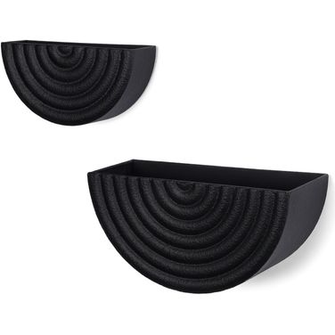 Shilo Wall Planter Set of 2 In Black